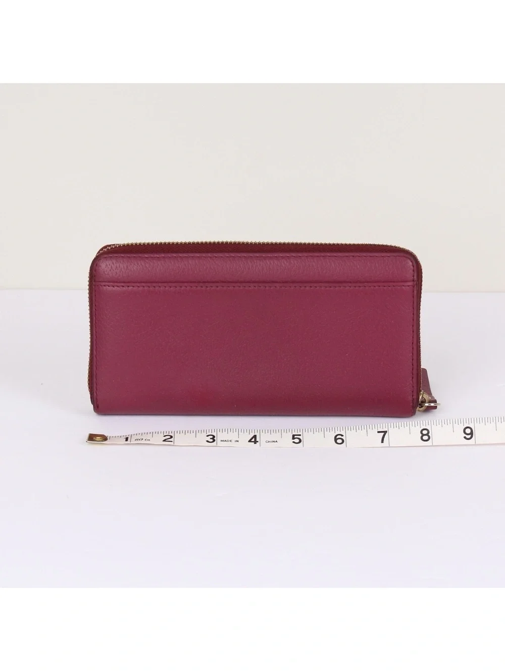 Kate Spade Grove Street Neda Zip Around Leather Wallet Plum Bordeaux WLRU2820